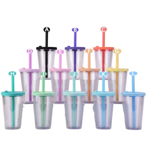 Vaso de Plástico de 24 oz con Tapa y Pajita Reutilizable, Libre de BPA, a Prueba de Fugas, Transparente, para Bebidas Frías, Ecológico, Seguro para Alimentos, con Logotipo Personalizado - Product Image 1