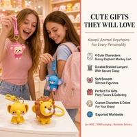 Vente en gros usine – Pendentif porte-clés personnalisé en peluche 3D, ours et chat en caoutchouc, unisexe, doux, à faire soi-même