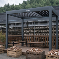 Pergola en aluminium Jiake 6063-T5 avec toit à lames motorisé pour ferme de champignons, terrasse, jardin, patio, espace extérieur, gazebo, pavillon