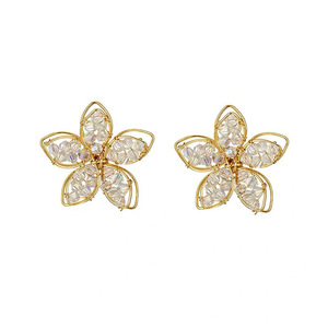 New Style Sparkling 3D <b>Crystal</b> Flower Needle <b>Crystal</b> Fashion Women Luxury Modern Simple <b>Earrings</b> - Product Image 6