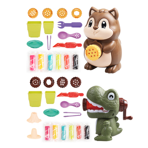 Phim Hoạt Hình Vui DIY Bột Chơi Thiết Lập <span class=keywords><strong>Playdough</strong></span> Đất Sét Đồ Chơi Sóc Màu Bùn Mì Máy Màu Chơi Bột Đồ Chơi Cho Trẻ Em - Product Image 1