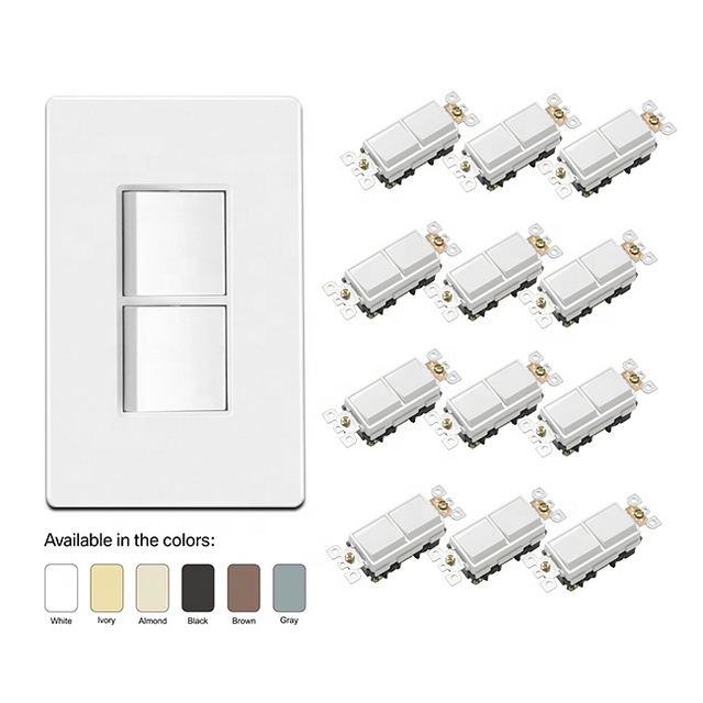 Barep UL YGD-002 American 2 Gang 1 Way Electric Toma Corriente Electric Wall Push Button Light Switch