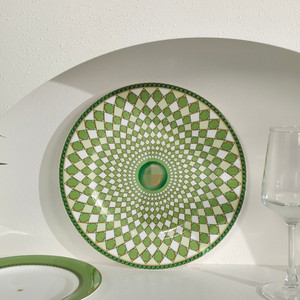 Plato de Porcelana Cerámica de Lujo Marroquí, Elegante, Blanco, para Bodas, con Borde Azul, para Comida y Postre - Product Image 4
