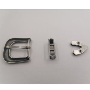 Juego de 3 Hebillas de Cinturón Estilo Western con Logotipo Personalizado, Hebilla de Plata Antigua con Grabado Floral para Correa de Cuero - Product Image 2