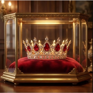 Tiara de Cristal de Lujo <span class=keywords><strong>para</strong></span> Boda, Corona <span class=keywords><strong>para</strong></span> Quinceañera, Hecha a Mano, Chapada en Oro, Tocado Nupcial, Lista <span class=keywords><strong>para</strong></span> Enviar - Product Image 5