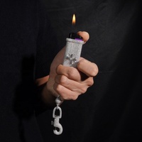 Porte-clés de luxe Hip Hop en argent 925 personnalisé avec moissanite infini de 13 mm et briquet glacé