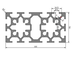Profilé en aluminium 50100K en stock usine, norme européenne, double rainure, 6063-T5, blanc argenté, oxydation anodique, pour atelier, chambre, villa - Product Image 2