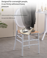 Chaises de salle à manger en plastique empilables extensibles modernes minimalistes blanches en PP bon marché en gros pour la maison, le bar, le bureau à domicile, la salle à manger