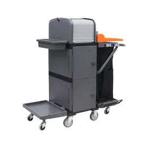 Professional cleaning tool manufacturer commercial plastic floor cleaning service trolley for hospital