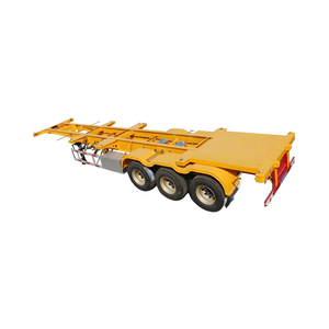 Semi-remorque surbaissée en acier <span class=keywords><strong>LinAn</strong></span> spécialisée de 40 pieds à 3/4 essieux, freinage double ligne, axe central JOST, transport de conteneurs, charge utile de 60T - Product Image 2
