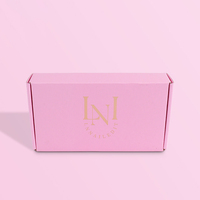 Kostenloses Design Maßgefertigte Luxuriöse Rosa Wellpappe-Versandbox mit Goldfolienprägung