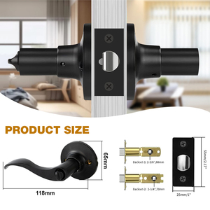 Poignée de porte intérieure en alliage de zinc et acier inoxydable, fournie par le fabricant - Product Image 2