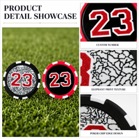 Marqueur de balle de golf personnalisé en métal émaillé souple, style jeton de poker, motif numérique, logo personnalisé PRIMUS GOLF
