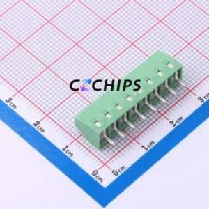 1751303 <b>Screw</b> Terminal <b>Block</b> Through hole Component (THT),P=3.5mm Connector 1x8P 3.5mm Green Through Hole - Product Image 2