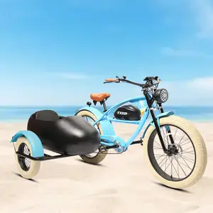 TXED Unique Design 48v 250w Battery E Beach Cruiser Bicycle Electric Bike 26Inch Fat Tire Electric Chopper Bike