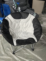 Grand canapé rembourré pliable et surdimensionné pour le camping, chaise de camping ronde avec papillon et soucoupe de lune de luxe