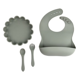 Juego de Plato, Tenedor y Cuchara de Silicona para Niños, Personalizado, Superventas, Resistente a Caídas, para Alimentación Complementaria, Vajilla para Bebés - Product Image 5