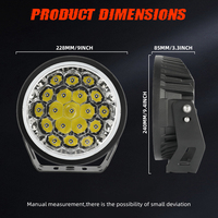 Feux de route LED auxiliaires pour camion, faisceau combiné, 12V 24V, portée 2000m, 9 pouces, pour voiture tout-terrain 4x4