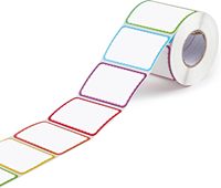 Étiquettes thermiques colorées imperméables fabriquées en usine, autocollants d'écriture colorés pour enfants, étiquettes autocollantes vibrantes