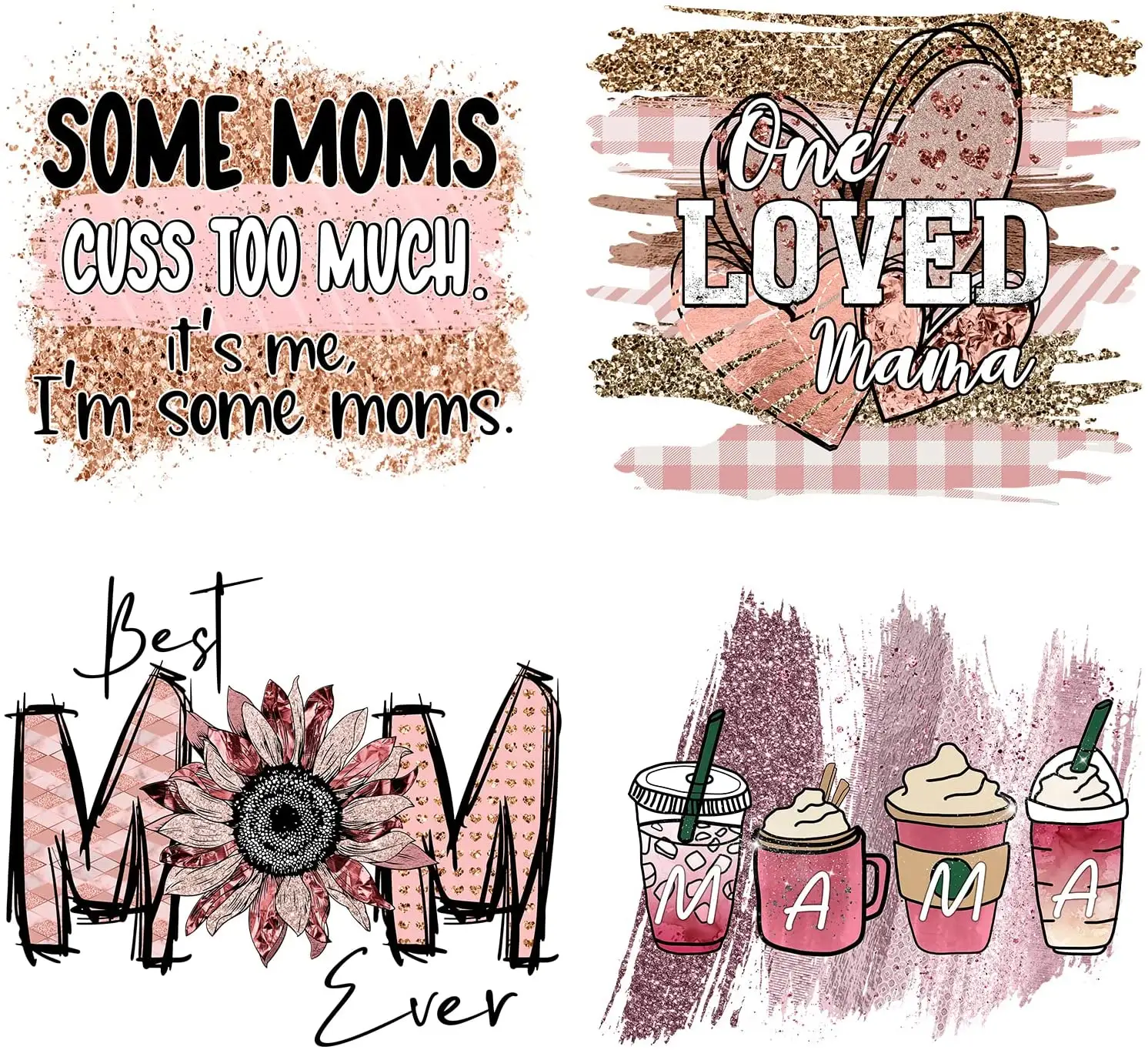 DIY Mom Baby Love Heat Transfer Print, DTF Transfer for Mother's Day, Ready to Press, Image Transfer for cloth, hat,bag