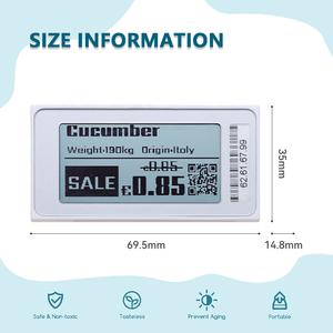 Etiqueta Electrónica de Precio para Estante, Sistema ESL de 2.1 Pulgadas con Pantalla TFT de Papel Electrónico de 2.4G, Etiqueta Digital para Exhibición de Precios en Supermercados - Product Image 2