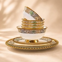 Service de Table Luxe en Porcelaine Tendre Résistante aux Rayures, Vaisselle Haut de Gamme pour Mariages, Banquets et Restaurants Gastronomiques
