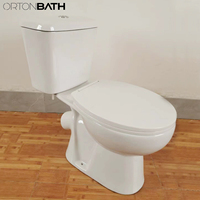 ORTONBATHS-Inodoro moderno de cerámica de dos piezas con doble descarga, asiento UF, cuenco alargado, combo de 2 piezas, modelo económico
