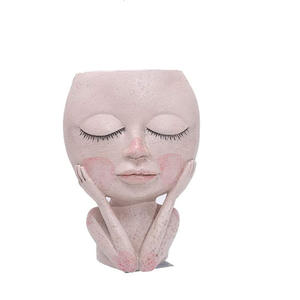 Pot de plante succulente de conception de tête femelle avec <span class=keywords><strong>trou</strong></span> de drainage - Product Image 6