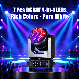 Luz Móvil LED Wash Zoom de 7*40W DMX512 RGBW 4 en 1 con Efecto Ojo de Abeja para Escenarios, Discotecas, Fiestas, Clubes y DJ - Product Image 2
