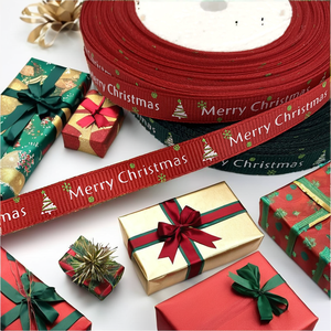 Wholesale 25 Yards/Lot Christmas Satin <b>Ribbons</b> 10mm Red Green Printed Satin <b>Ribbon</b> for Packaging & <b>Decoration</b> - Product Image 2