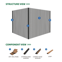 Panneau de bardage rainuré WPC co-extrudé, composite bois-plastique moderne à rainures verticales, pour revêtement extérieur de villas et hôtels, décoration de façade
