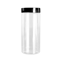 Pot en plastique à large ouverture de qualité alimentaire de 380 ml, diamètre 71 mm, hauteur 118 mm, avec couvercle à vis pour assaisonnement, épices, biscuits