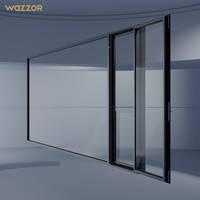 Wazzor Design moderne maison fenêtre à battant porte battante style ouvert en alliage d'aluminium système de fenêtres à battant à double vitrage