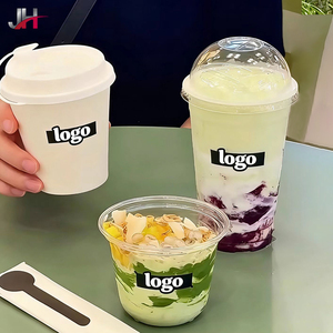 Vasos Desechables para Helado con Logotipo Personalizado Disponibles, Vasos en Forma <span class=keywords><strong>de</strong></span> U <span class=keywords><strong>de</strong></span> PET <span class=keywords><strong>de</strong></span> Grado Alimenticio <span class=keywords><strong>de</strong></span> 95 mm con Tapas, Vasos en Forma <span class=keywords><strong>de</strong></span> U, Vasos para Postre - Product Image 2