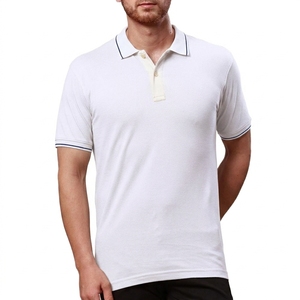 <span class=keywords><strong>Polo</strong></span> décontracté d'été pour <span class=keywords><strong>homme</strong></span> à <span class=keywords><strong>manches</strong></span> <span class=keywords><strong>courtes</strong></span>, <span class=keywords><strong>blanc</strong></span> uni avec bordure foncée, idéal pour le golf, le travail ou les occasions professionnelles, respirant, doux et à séchage rapide - Product Image 1