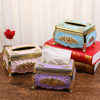 Boîte à mouchoirs de luxe européenne en PP, motif rose sculpté, personnalisable, pour bureau, restaurant, intérieur, table, décoration de la maison, vente en gros