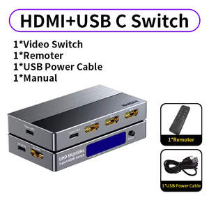 8K 60HZ tipo C interruttore <span class=keywords><strong>HDMI</strong></span> USB C 5x1 <span class=keywords><strong>3</strong></span> <span class=keywords><strong>HDMI</strong></span> 2 ingresso USB-C <span class=keywords><strong>1</strong></span> Out Thunderbolt 4 HDMI2.<span class=keywords><strong>1</strong></span> interruttore Video per computer portatile MacBook/PS - Product Image 6