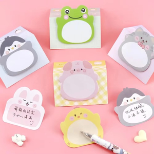 Notes autocollantes en forme de petits animaux de dessin animé – Papier à notes coloré et mignon, blocs-notes créatifs de forme simple pour le bureau et l'école - Product Image 2