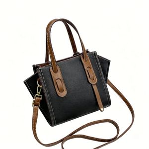 New Women'S Linen Woven <b>Bag</b> Zipper Double Shoulder Straps Stripe Design Travel Beach Fashionable Versatile Bucket-Shaped Simple - Product Image 2