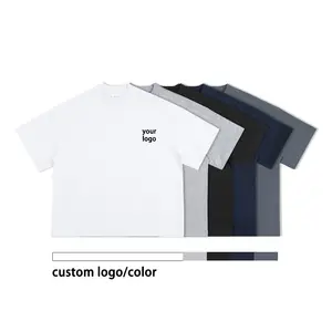 Luxury Drop Shoulder Oversized Tshirt 300 Gsm Size Combed Cotton Blank Plain Bulk T-shirt Sport Tshirt Short Sleeve For Man