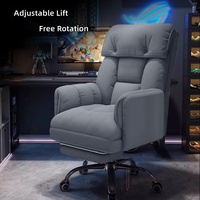 Chaise de bureau gaming réglable en hauteur, pivotante, avec dossier et siège rembourrés, et piétement, pour la maison et le bureau
