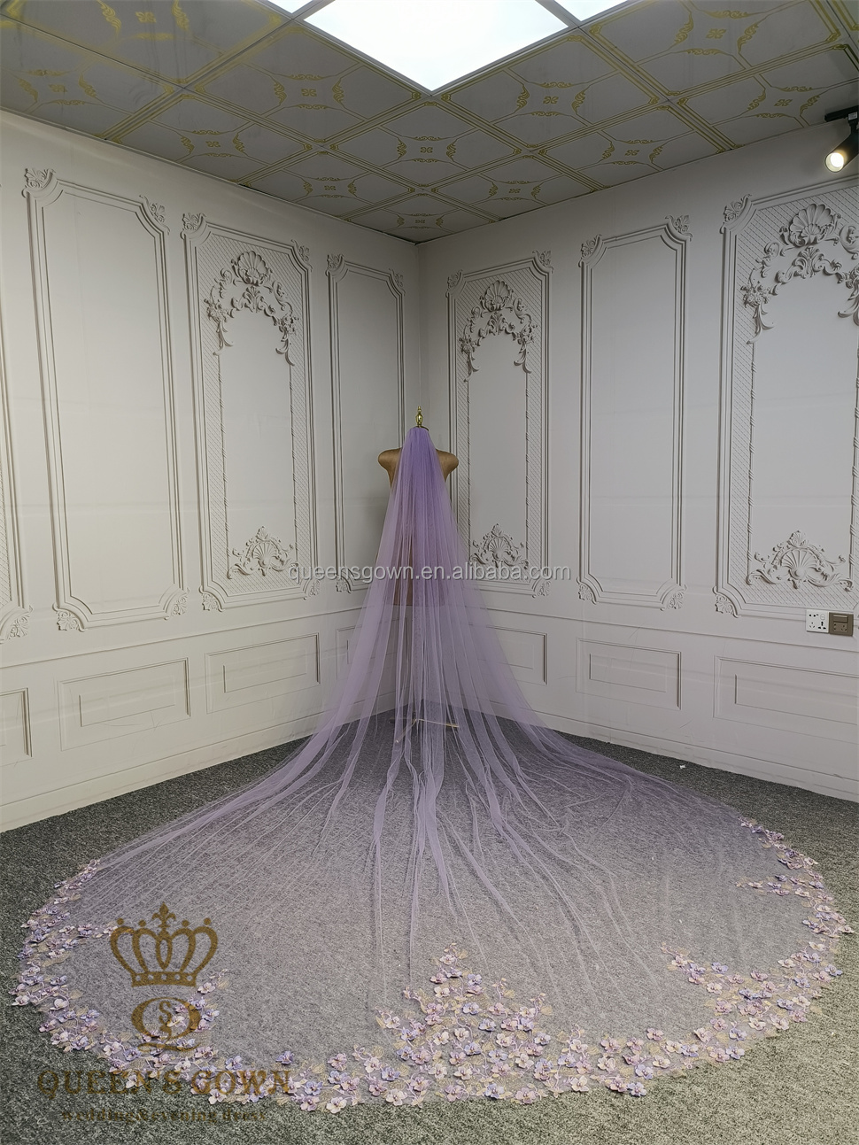 Buy In Bulk Light Purple Wedding Gown Silk, Breathable Fabric | Alibaba.com