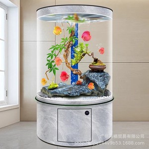 Aquarium européen en verre cylindrique pour la maison, le salon, la chambre à coucher, écologique et durable, autonettoyant, réservoir de poissons rouges de haute qualité - Product Image 4