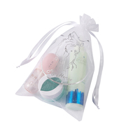 Sac en maille d'organza avec cordon de serrage 7x9cm 24 couleurs avec logo personnalisé sachet cosmétique de parfum de bijoux portable pour mini bonbons emballage cadeaux
