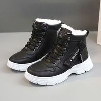 Bottes de neige pour femmes, nouvelle collection hiver, style britannique, à semelle épaisse, doublées en coton peluche, pour la photographie de rue