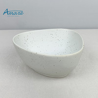Glaçure mouchetée forme de triangle unique vaisselle populaire ensemble de bols en céramique de 6 pouces restaurant moderne traiteur saladier