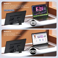 Écran portable fin de 16 pouces IPS 1200P à livraison rapide, extension d'écran pour ordinateur portable, double moniteur de jeu avec support détachable pour ordinateur portable