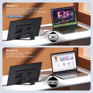 Giao Hàng Nhanh Màn Hình Máy Tính Xách Tay Extender Chơi Game Di Động Màn Hình Siêu Mỏng 16Inch 1200P Màn Hình Kép Xách Tay Màn Hình Cho Máy Tính Xách Tay - Product Image 4