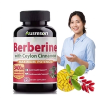 Ausreson Extrait de Berbérine : Complément de Soutien Immunitaire, Berbérine HCl Liposomale, Curcumine, Curcuma, Cannelle, Capsules Naturelles de Berbérine