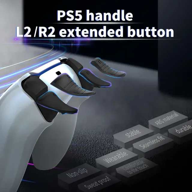 2023 Aolion New L2 R2 Trigger Extender Lengthened Controller Extended Buttons for Playstation 5 PS5 Gamepad Pad Accessories